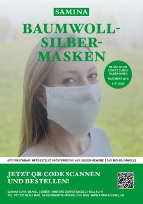 Samina Bauwoll-Silber Masken